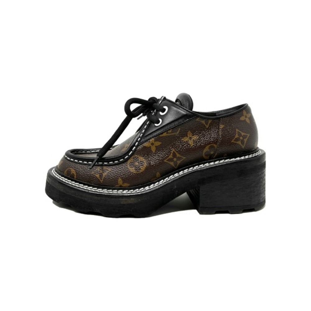 Louis Vuitton LV Platform Loafers Chunky Lug‎ Sole Monogram Derby Shoes 37